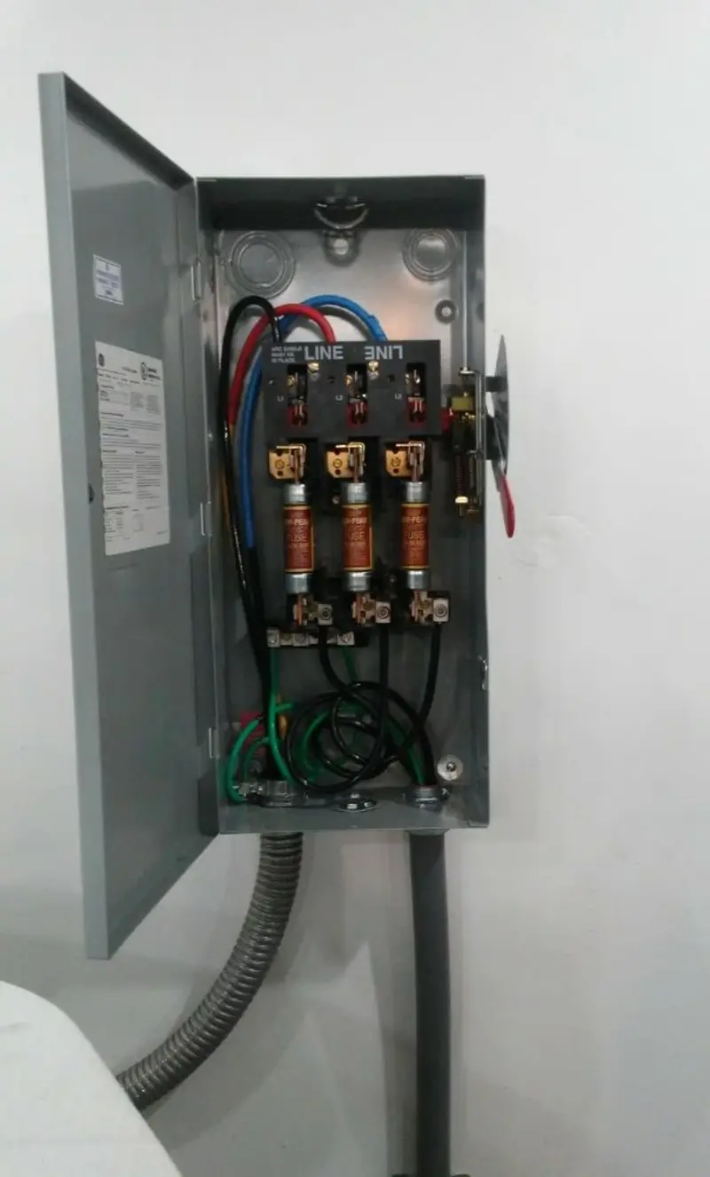 Three-phase disconnect switch installed for Electrical Wiring & Rewiring in Druid Hills